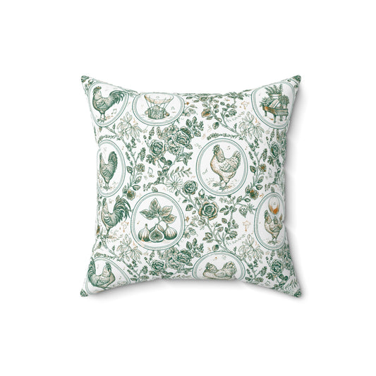 Botanical Coop Toile Accent Pillow