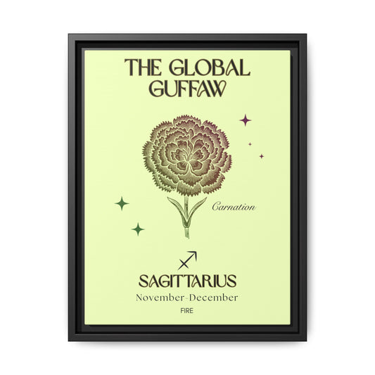Sagittarius The Global Guffaw Carnation Matte Canvas, Framed