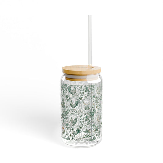 Botanical Coop Toile Eco-Friendly Sipper Glass