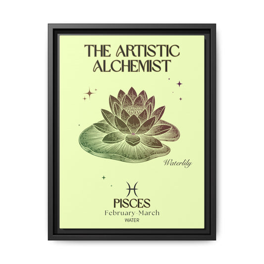 Pisces The Artistic Alchemist Waterlily Matte Canvas, Framed