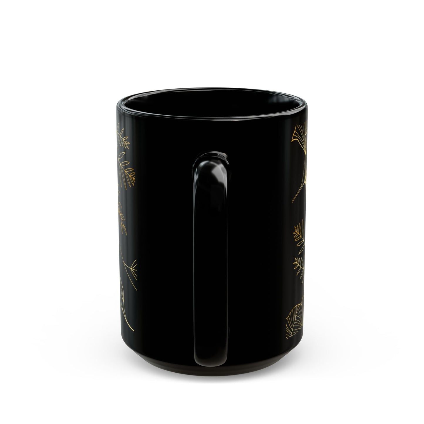 Fabulous Foliage Black Ceramic Mug (11oz, 15oz)