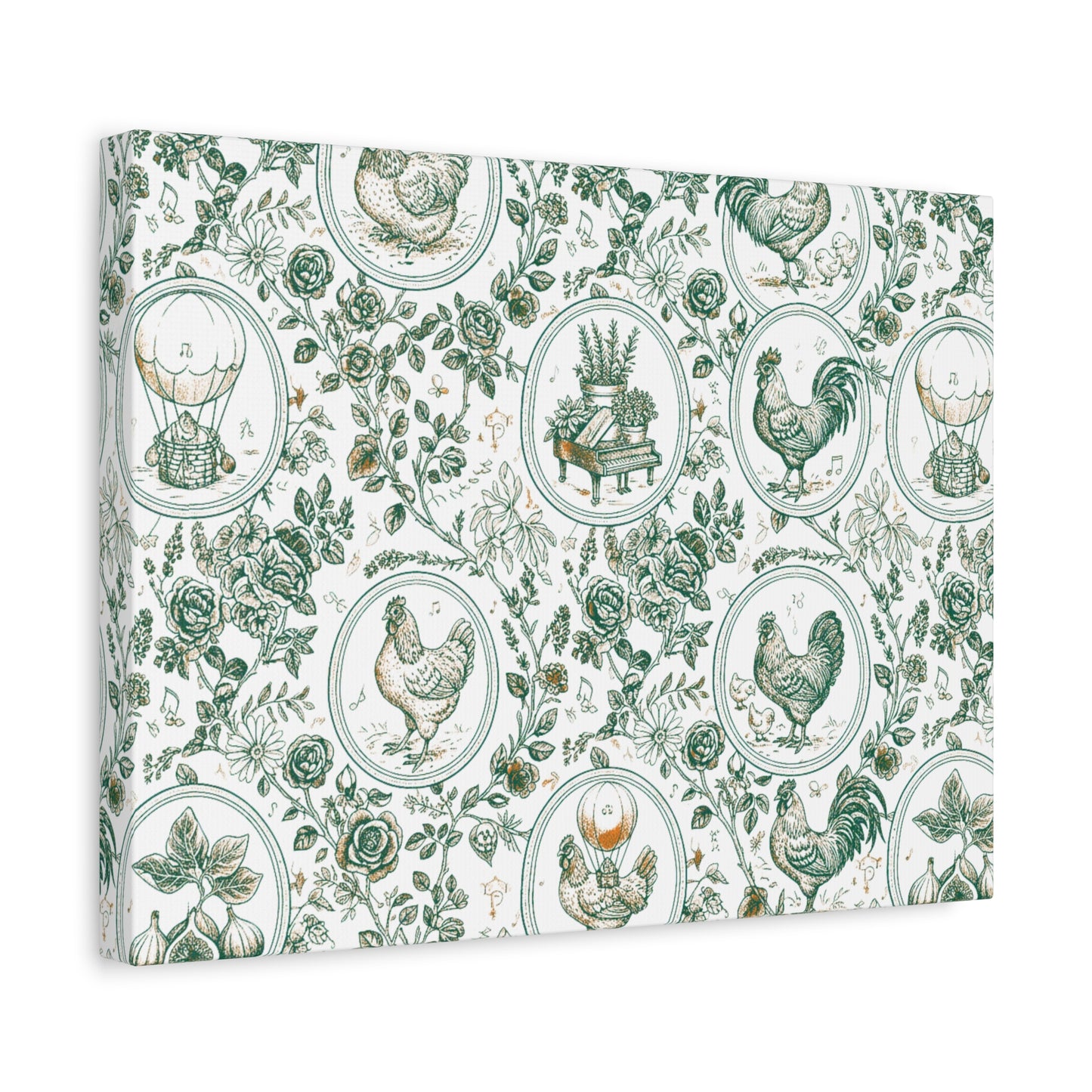 Botanical Coop Toile Canvas Art