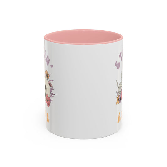 Stayin' Alive Accent Coffee Mug (11, 15oz)