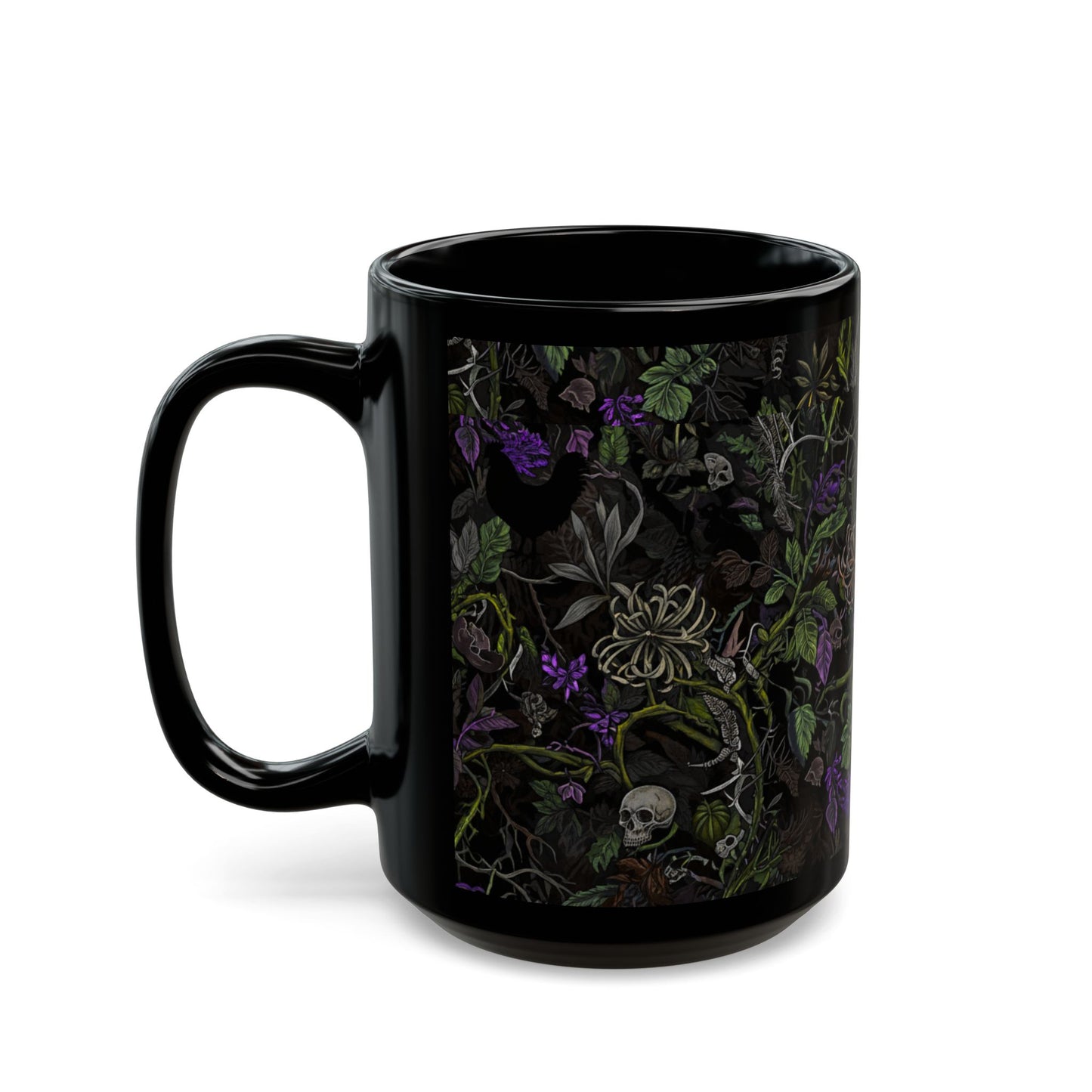 Nocturne Bloom Black Ceramic Mug