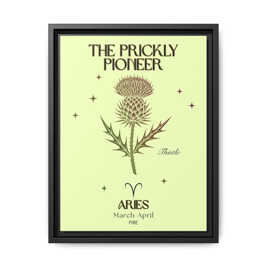 Aries The Prickly Pioneer Thistle Matte Canvas, Framed