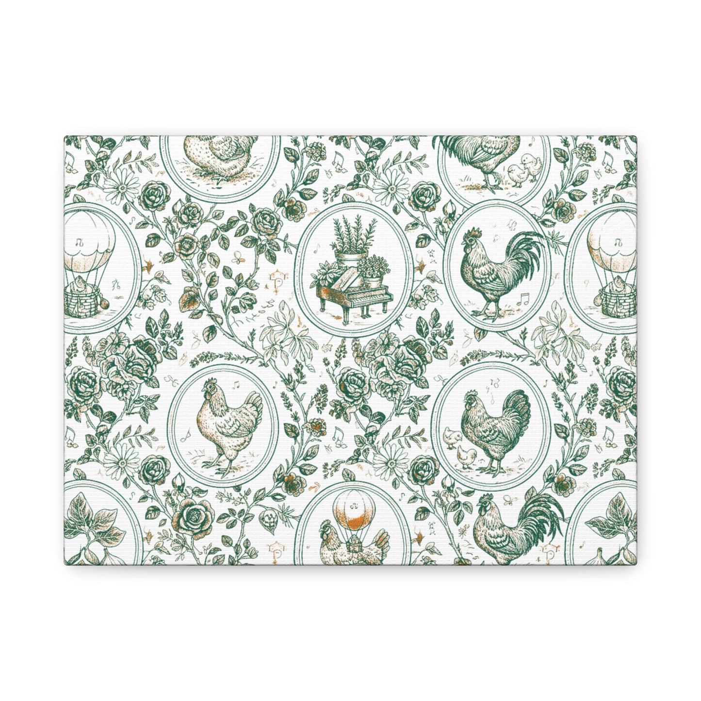Botanical Coop Toile Canvas Art