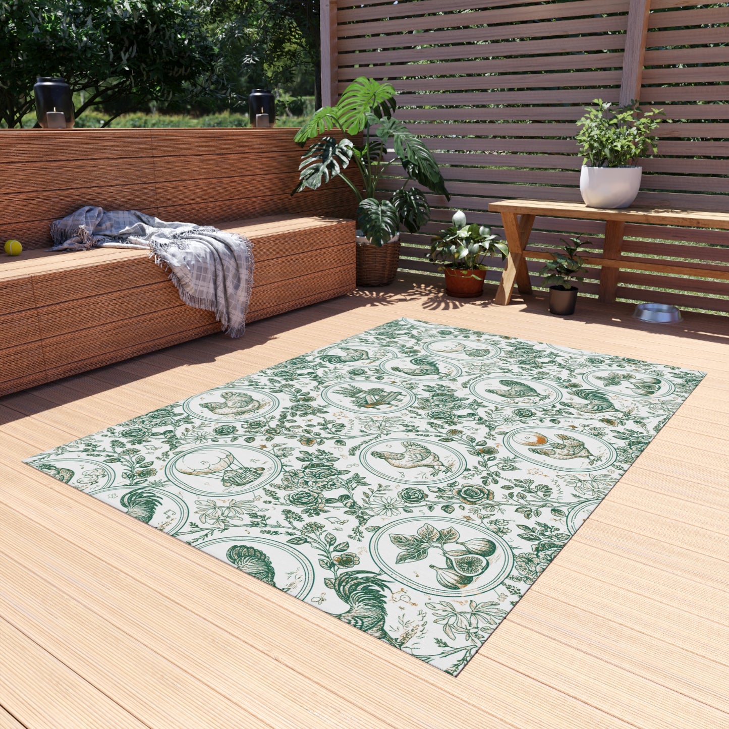 Botanical Coop Toile Outdoor Rug