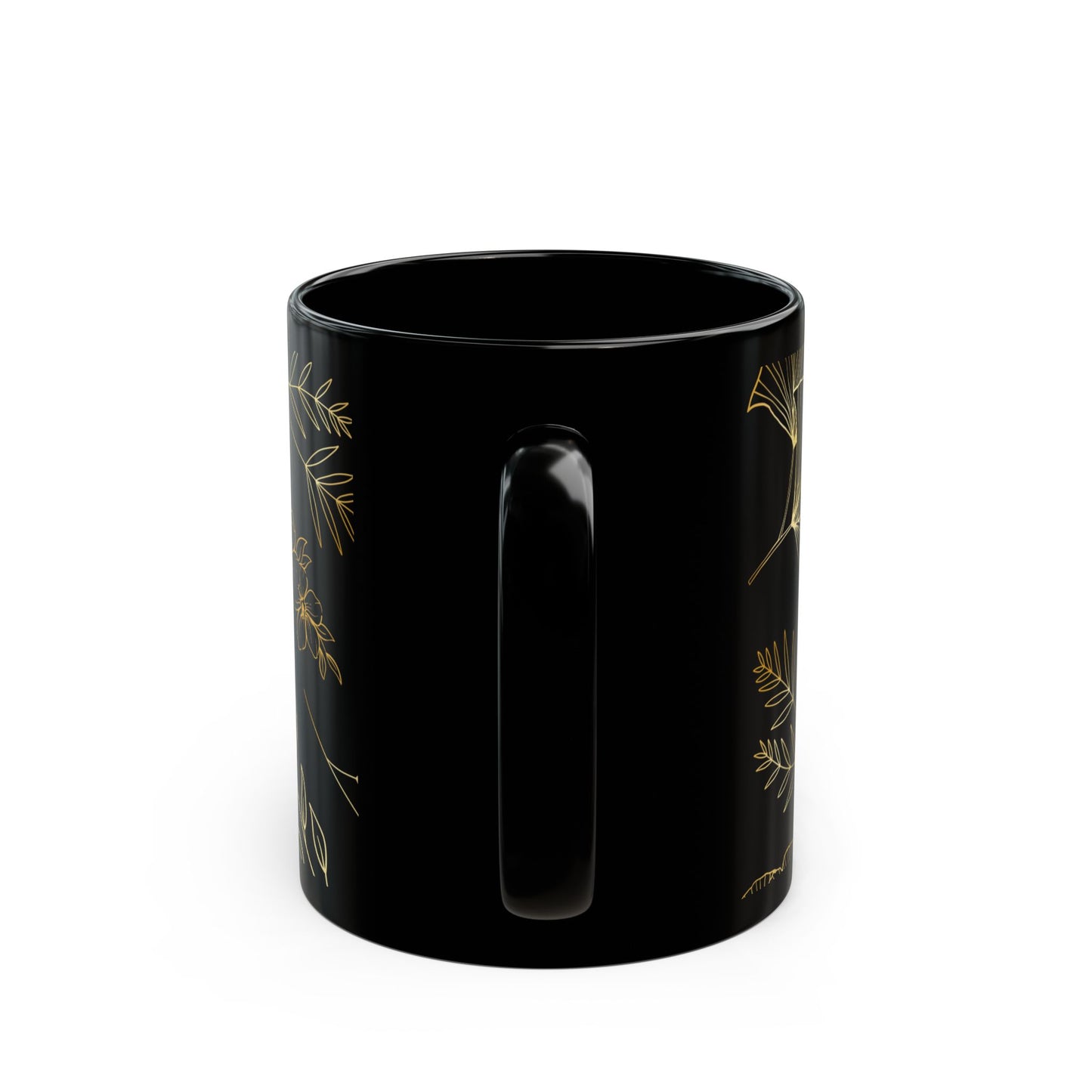 Fabulous Foliage Black Ceramic Mug (11oz, 15oz)