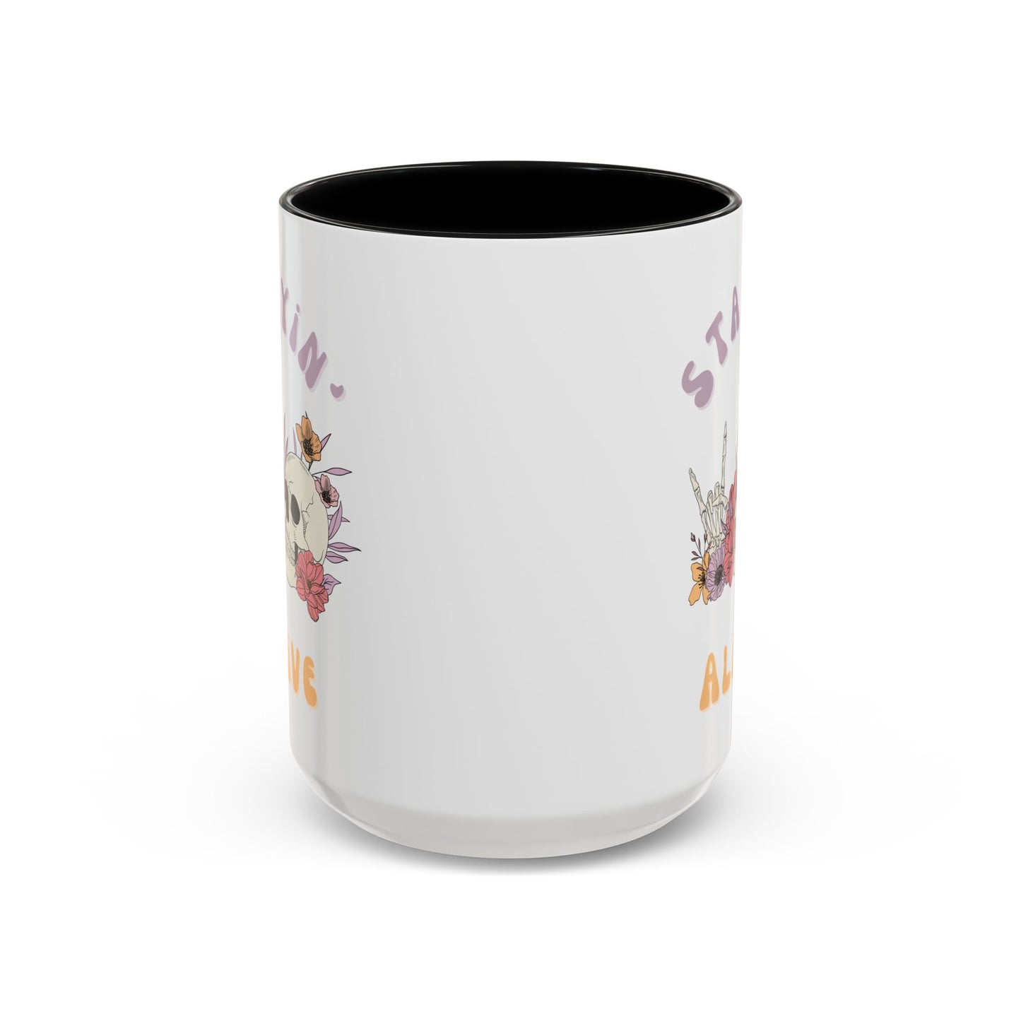Stayin' Alive Accent Coffee Mug (11, 15oz)