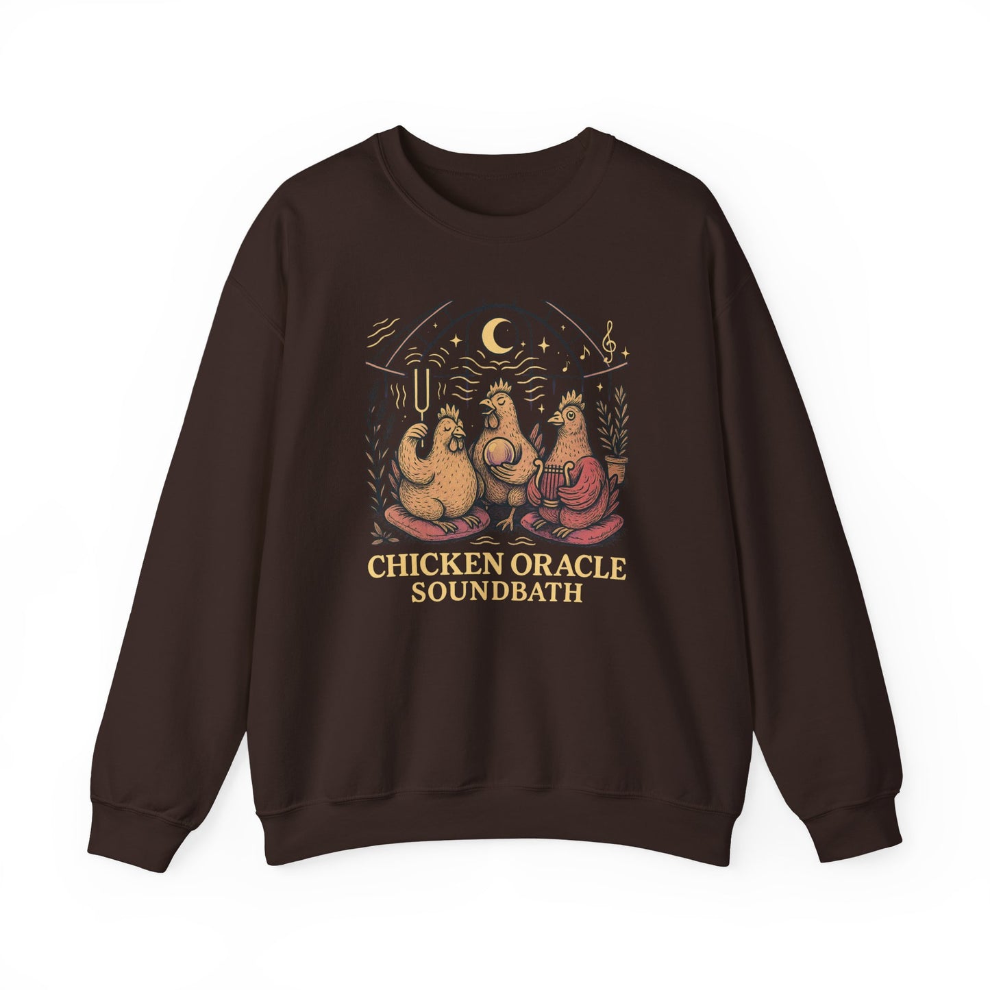Chicken Oracle Soundbath Sweatshirt Cozy, Cosmic, Cluckin’ Enlightened