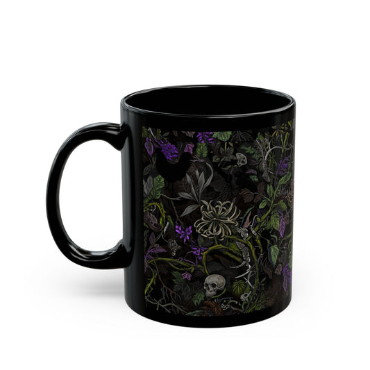 Nocturne Bloom Black Ceramic Mug