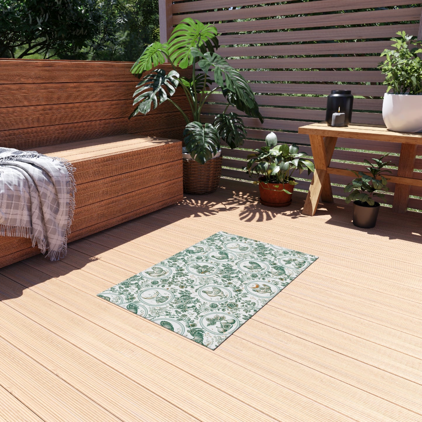 Botanical Coop Toile Outdoor Rug