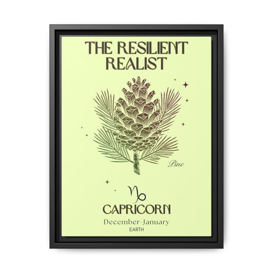 Capricorn The Resilient Realist Pine Matte Canvas, Framed