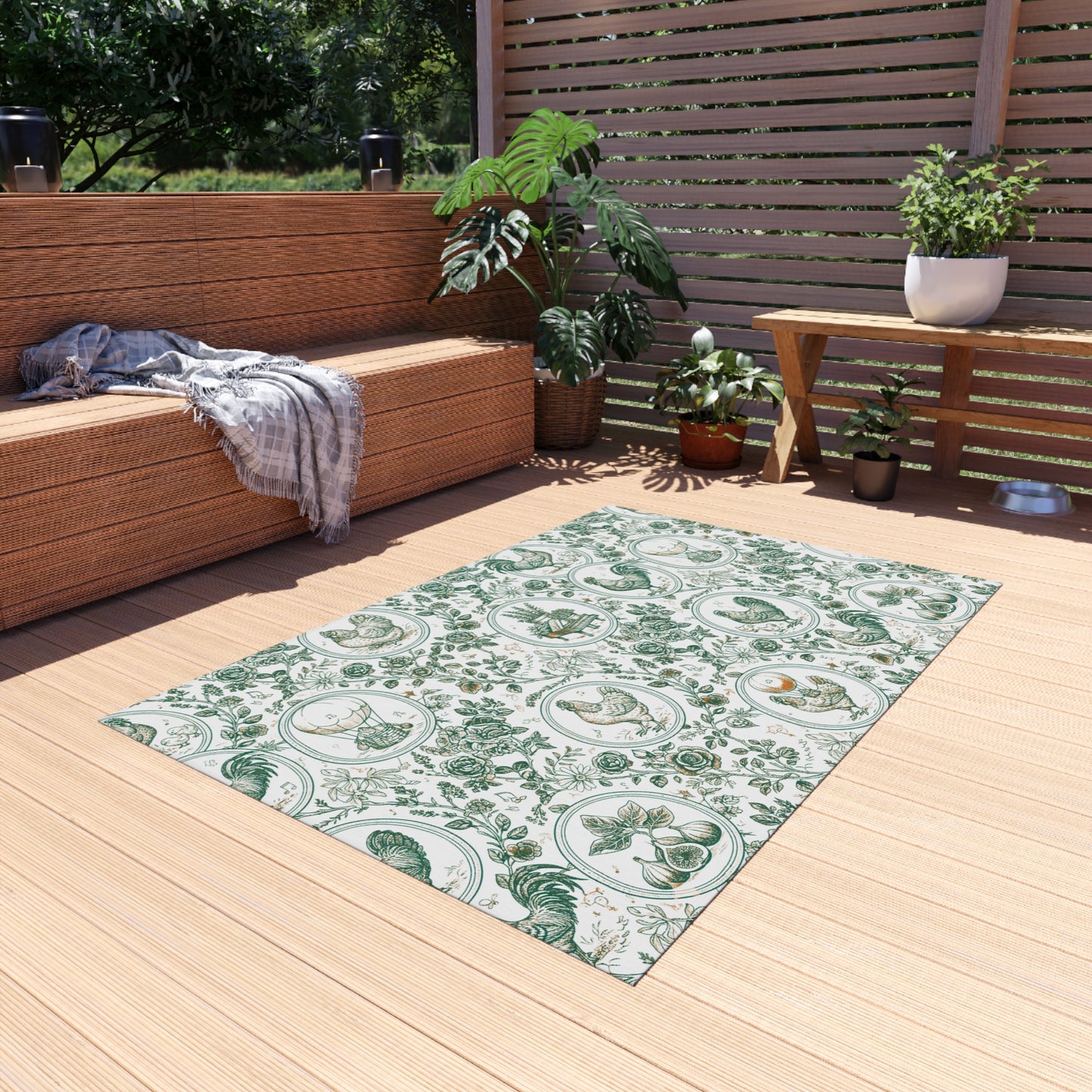 Botanical Coop Toile Outdoor Rug