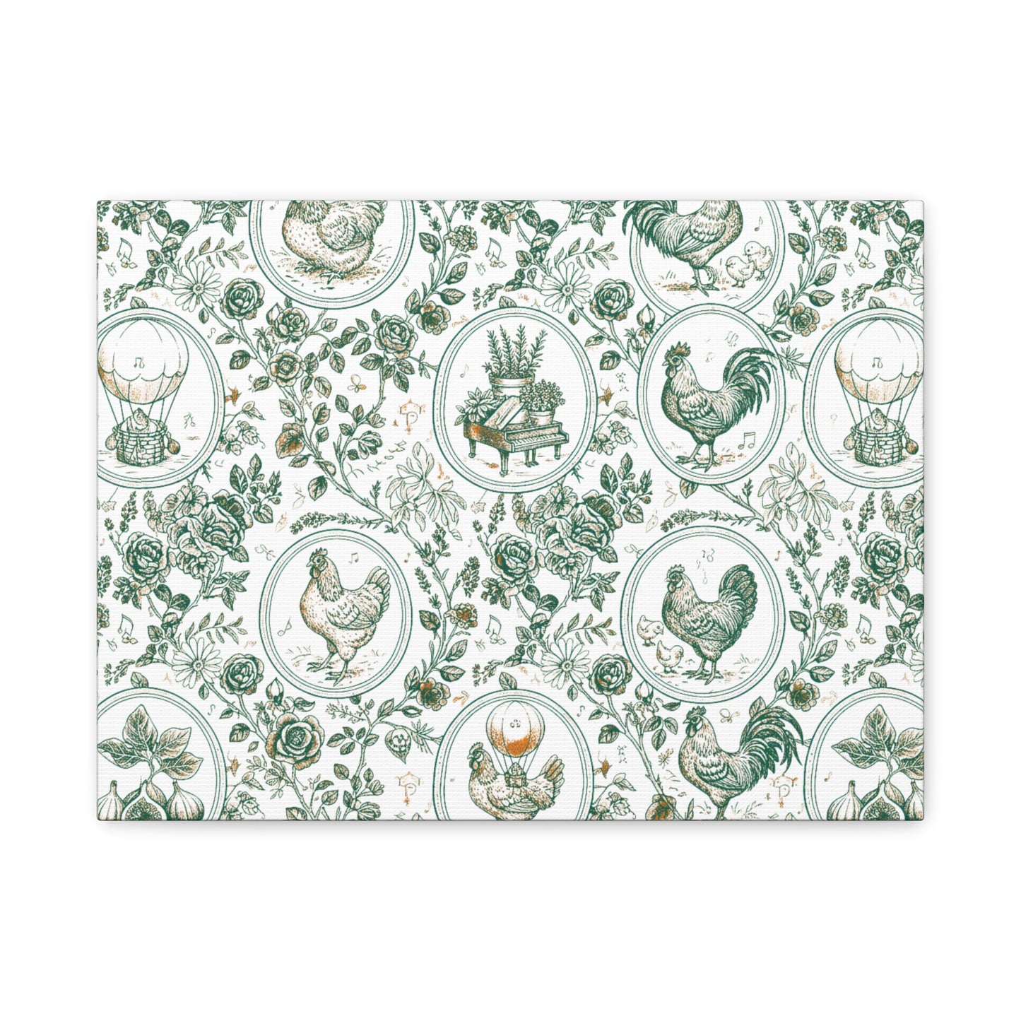 Botanical Coop Toile Canvas Art