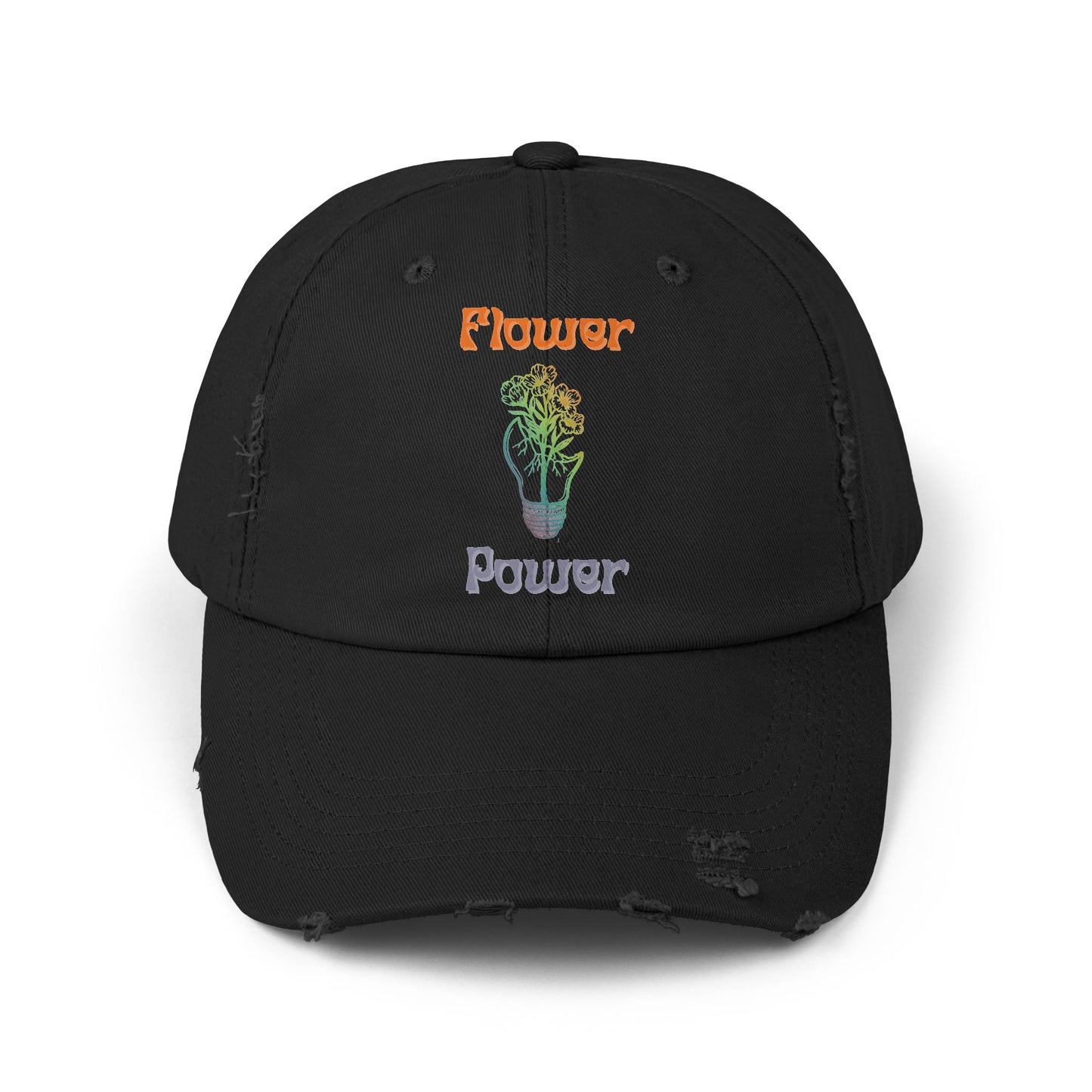 Flower Power Distressed Cap: Bloom & Behold