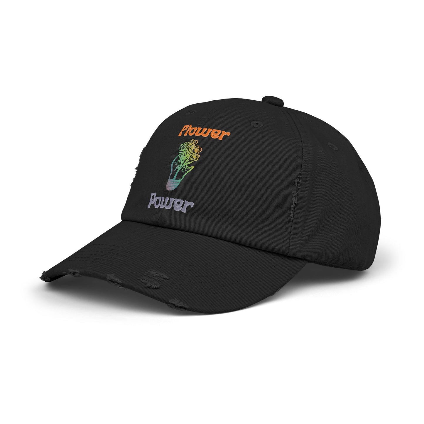 Flower Power Distressed Cap: Bloom & Behold