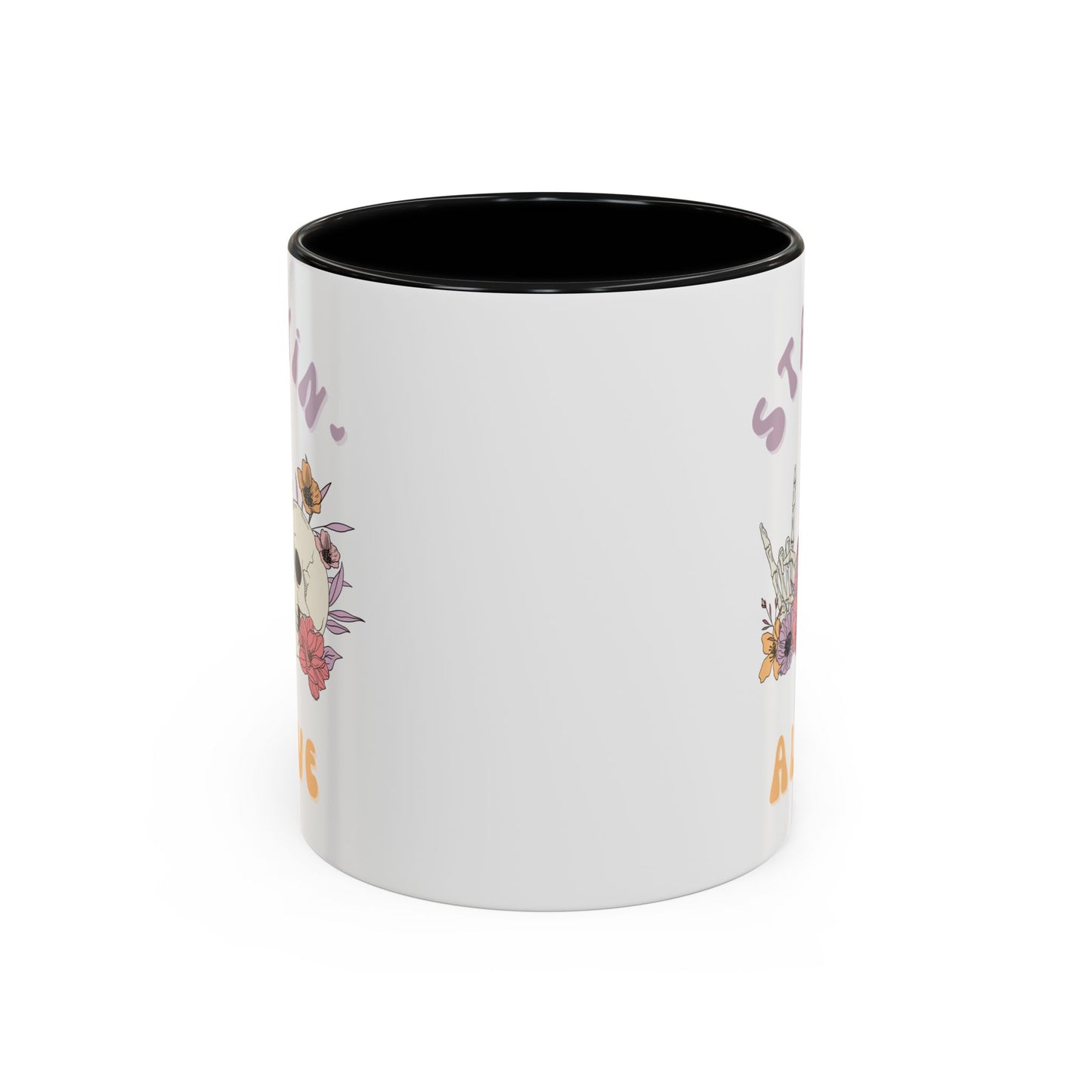 Stayin' Alive Accent Coffee Mug (11, 15oz)