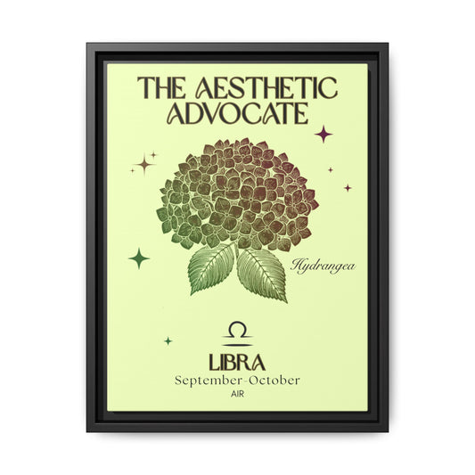 Libra The Aesthetic Advocate Hydrangea Matte Canvas, Framed
