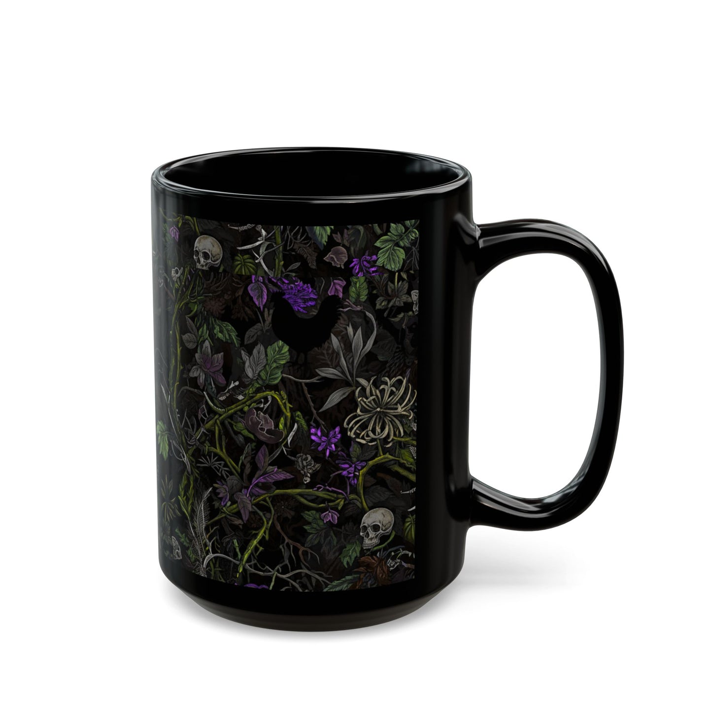 Nocturne Bloom Black Ceramic Mug