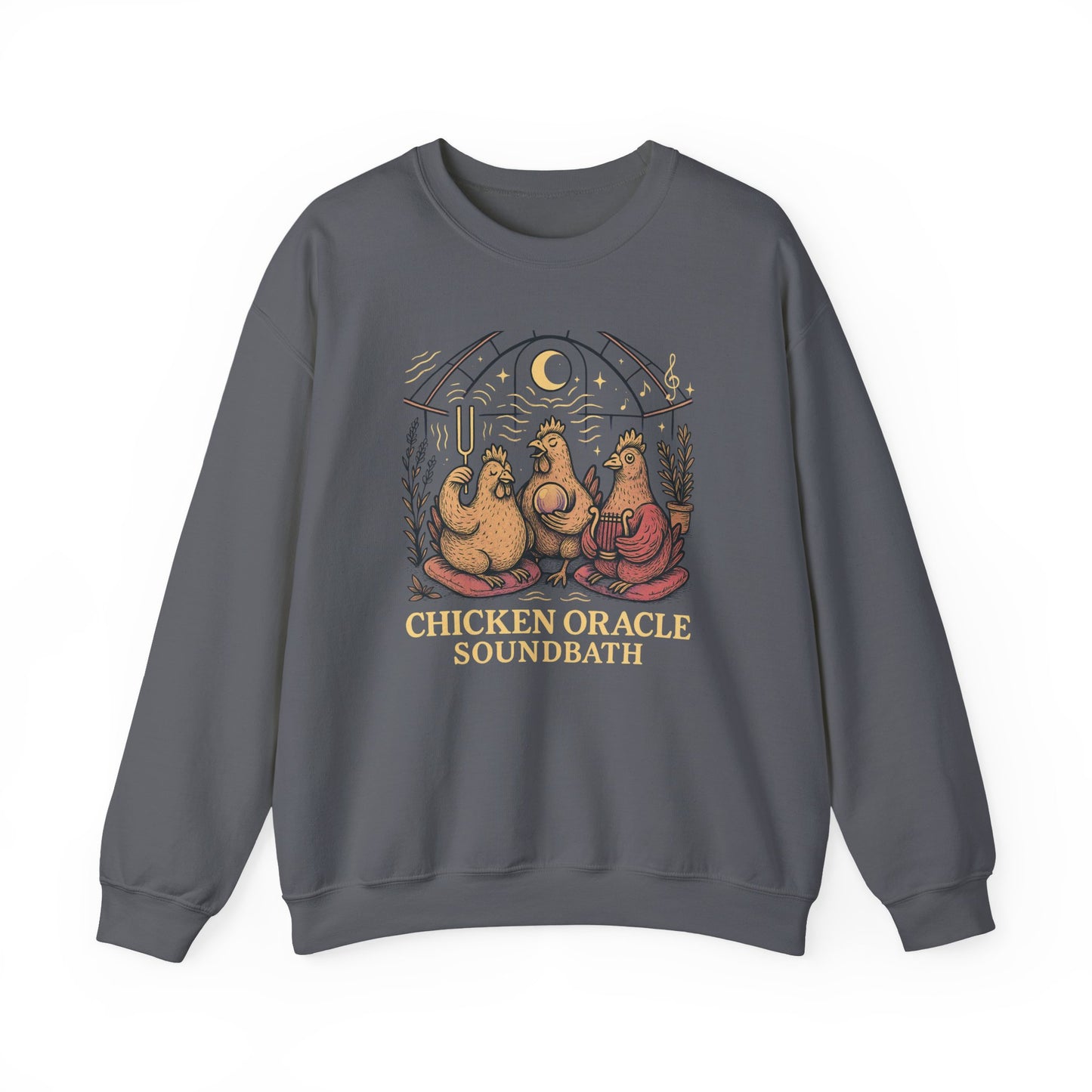 Chicken Oracle Soundbath Sweatshirt Cozy, Cosmic, Cluckin’ Enlightened