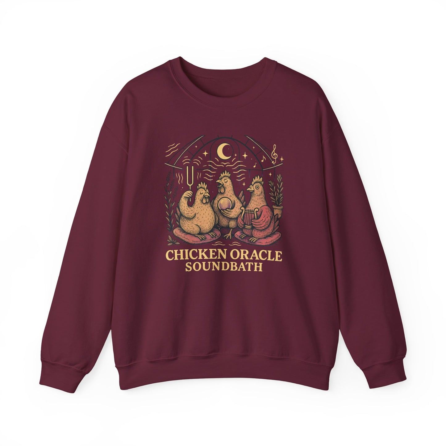 Chicken Oracle Soundbath Sweatshirt Cozy, Cosmic, Cluckin’ Enlightened