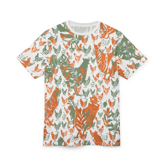 Feathered Flora – Chic Chickens, Botanical Bliss Comfort Tee