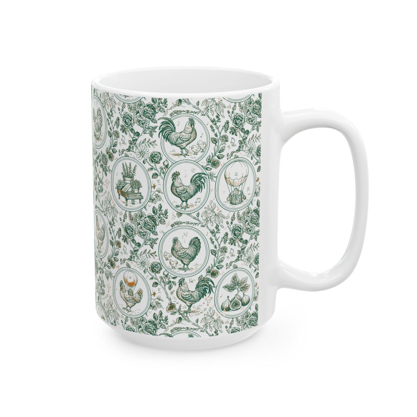 Botanical Coop Toile Ceramic Mug