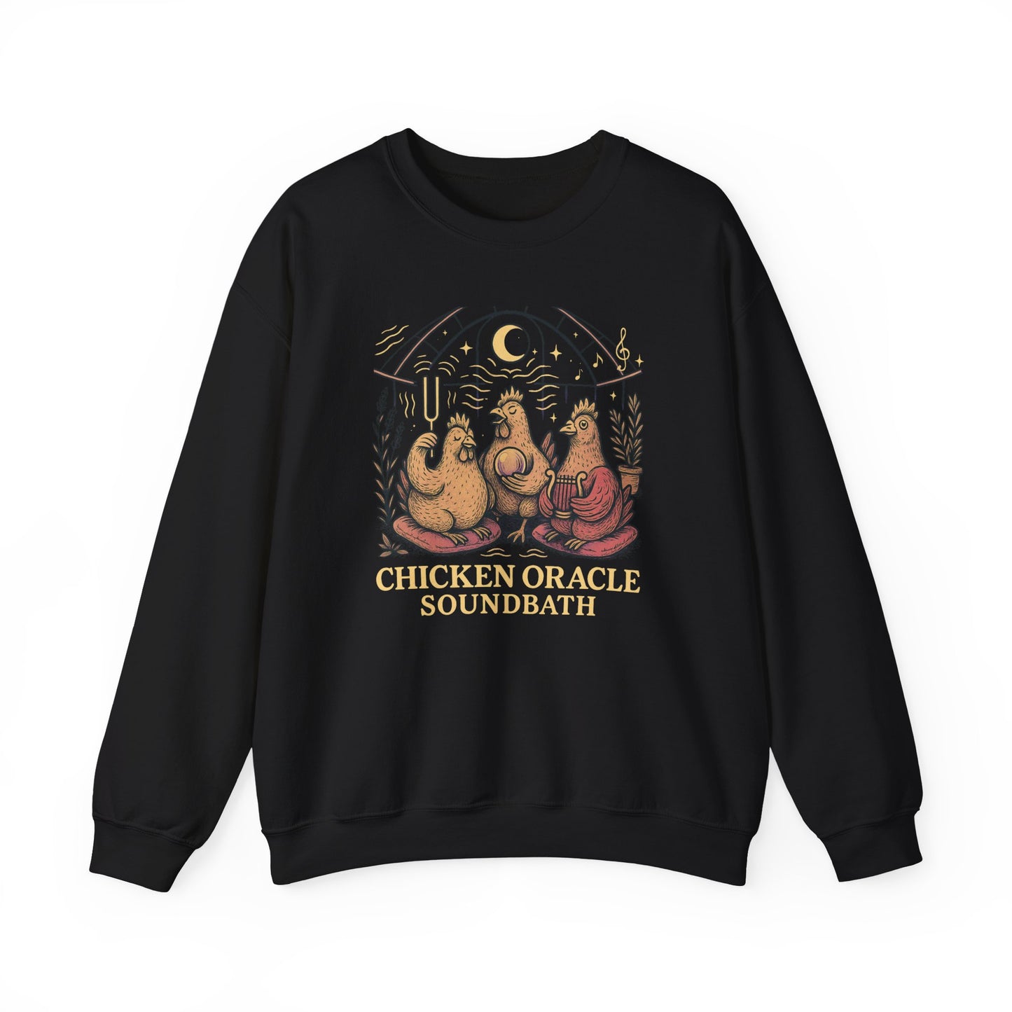 Chicken Oracle Soundbath Sweatshirt Cozy, Cosmic, Cluckin’ Enlightened