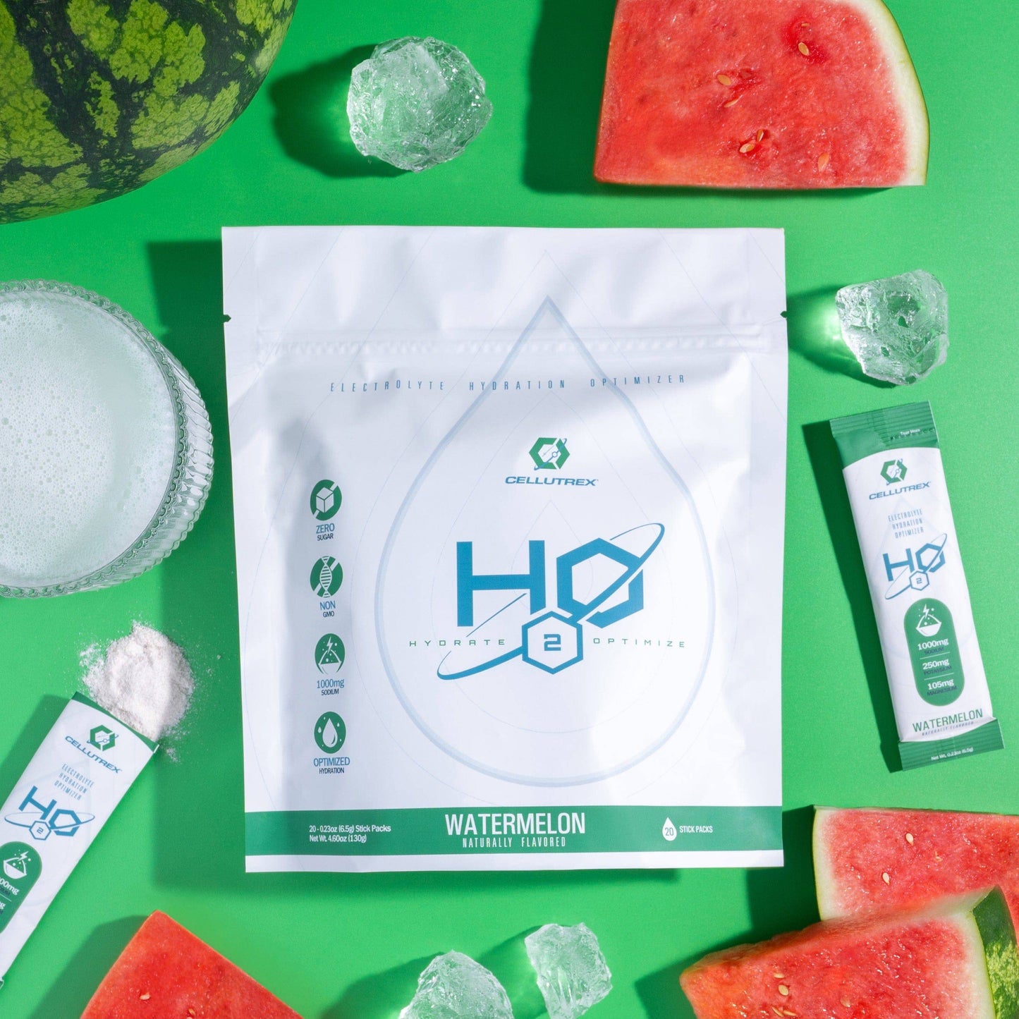 H2O ELECTROLYTES™ - Watermelon (20 count) - Zero Sugar Electrolyte Powder