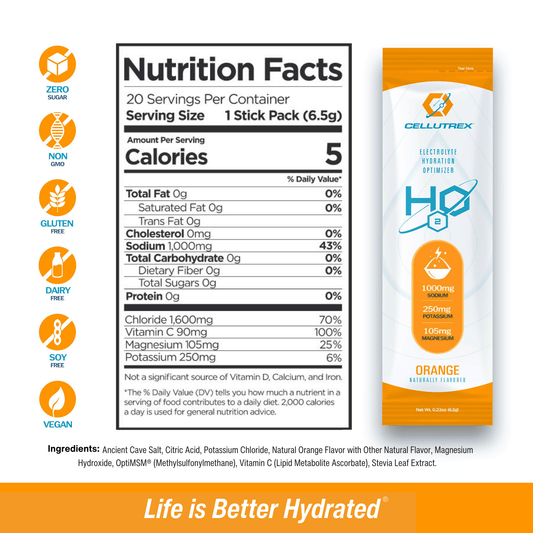 H2O ELECTROLYTES™ - Orange (20 count) - Zero Sugar Electrolyte Powder