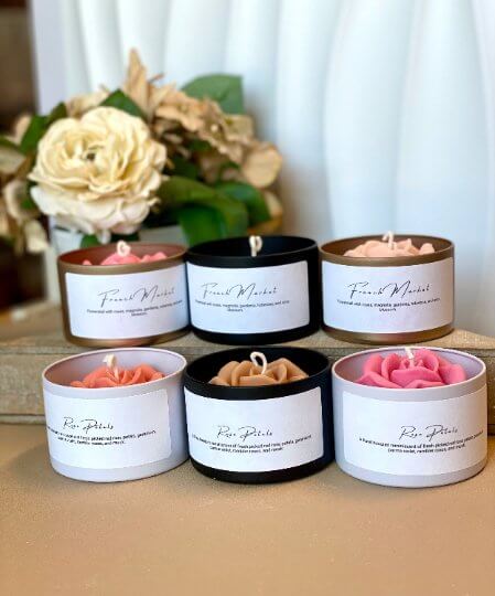 Flower in a Jar Scented Candle – Handcrafted Soy Wax