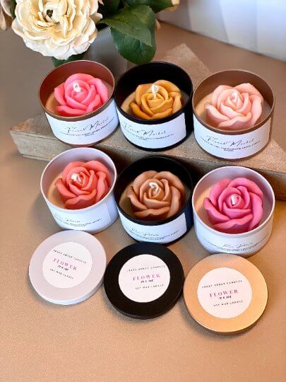Flower in a Jar Scented Candle – Handcrafted Soy Wax