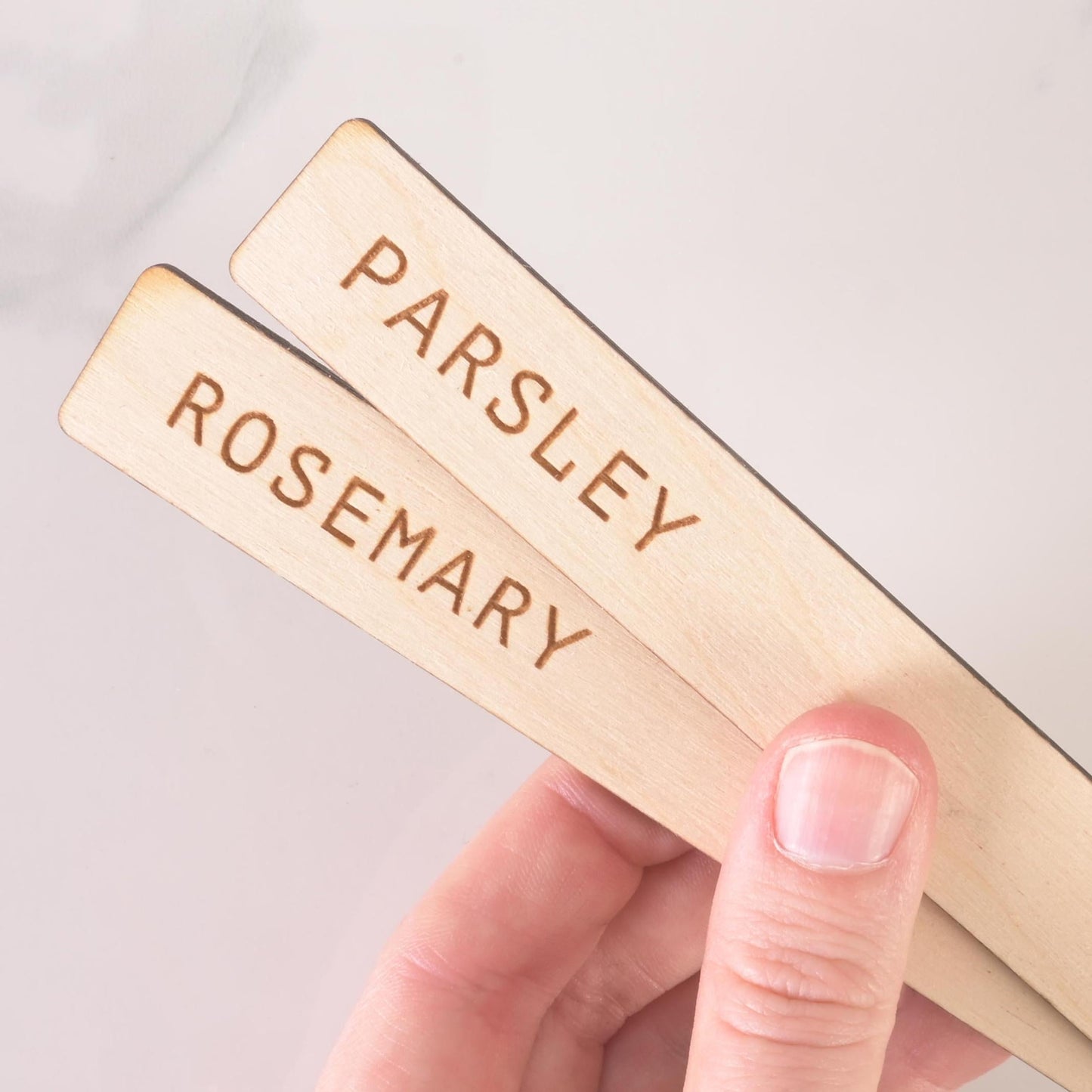 Laser-Cut Wood Plant Markers, Set of 6
