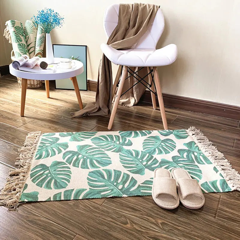 Retro Plant Rug for Sofa and Living Room