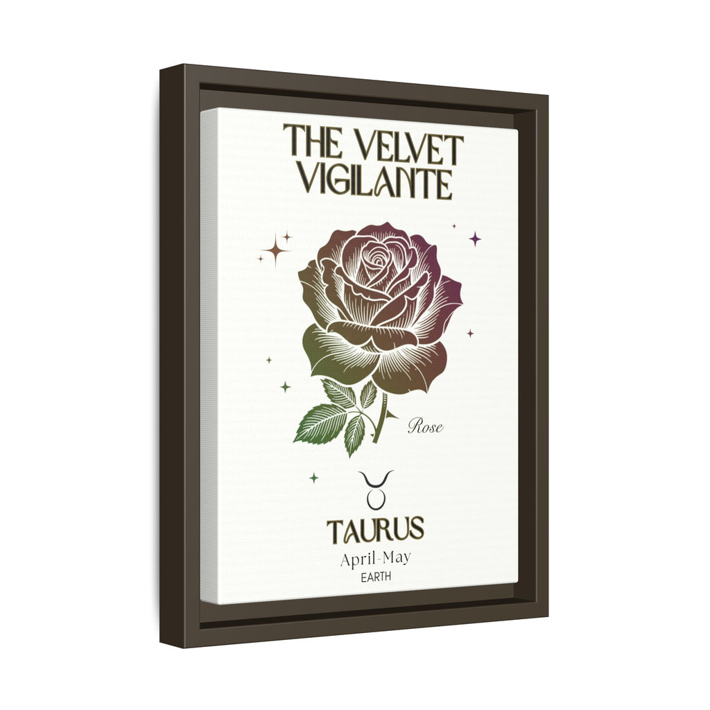 Taurus The Velvet Vigilante Rose Framed Matte Canvas