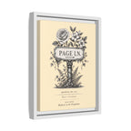 PAGE LN Vintage Botanical Sign Art Framed Matte Canvas Print