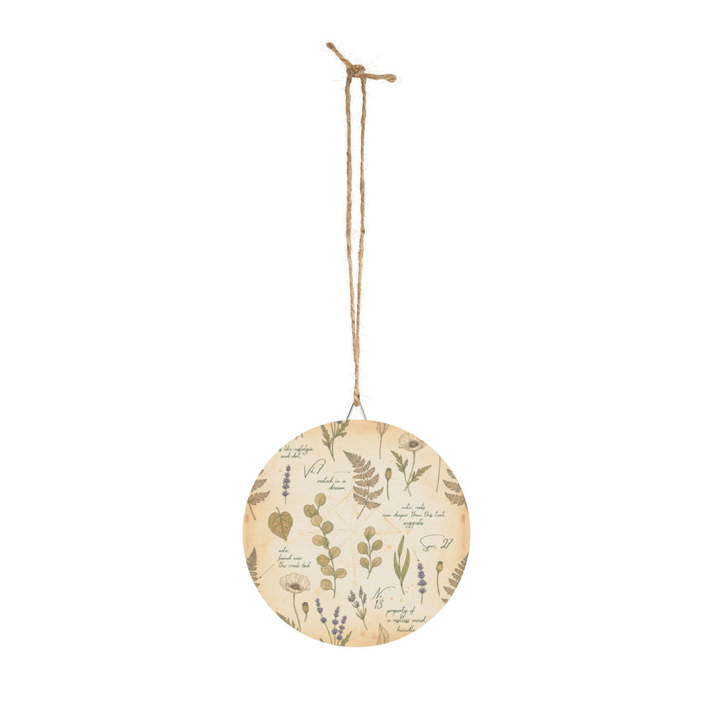 Field Guide Vintage Botanical Round Wood Sign