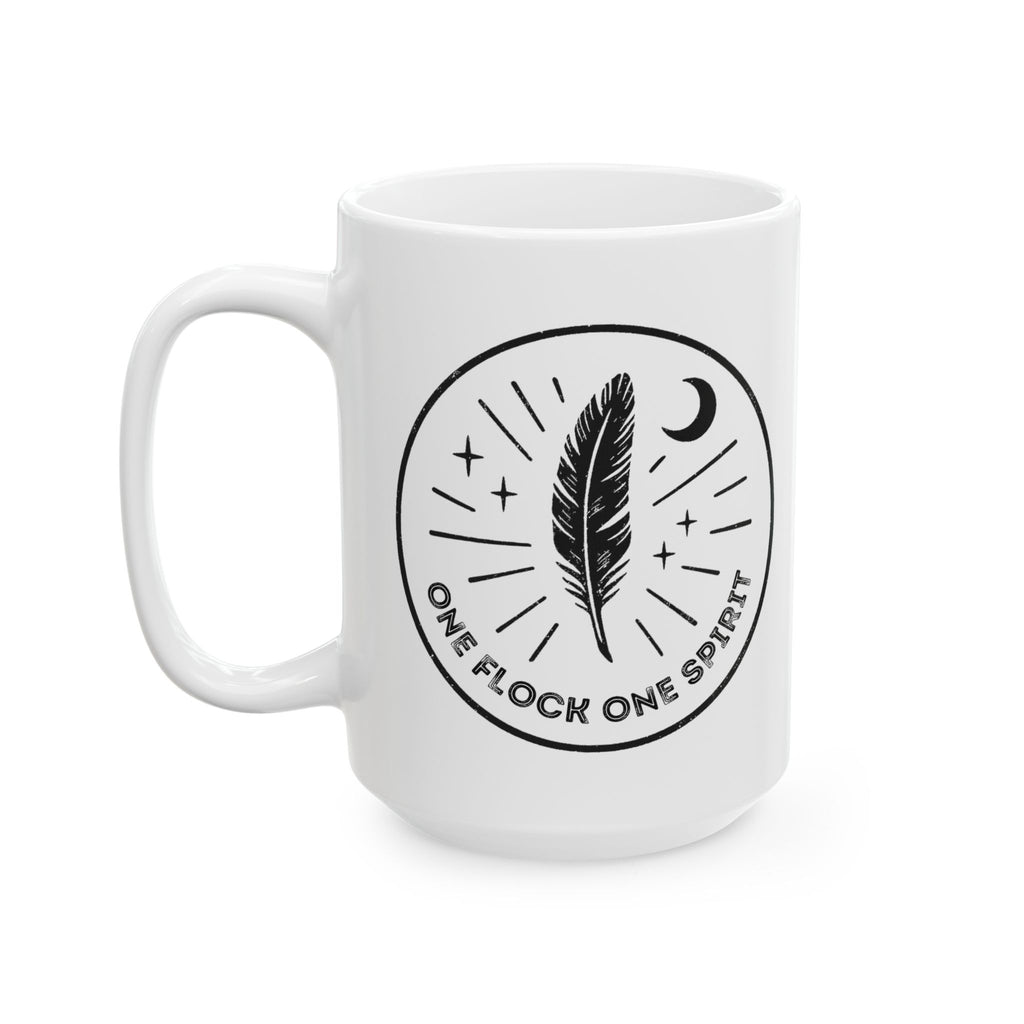 One Flock One Spirit Celestial Feather Ceramic Mug