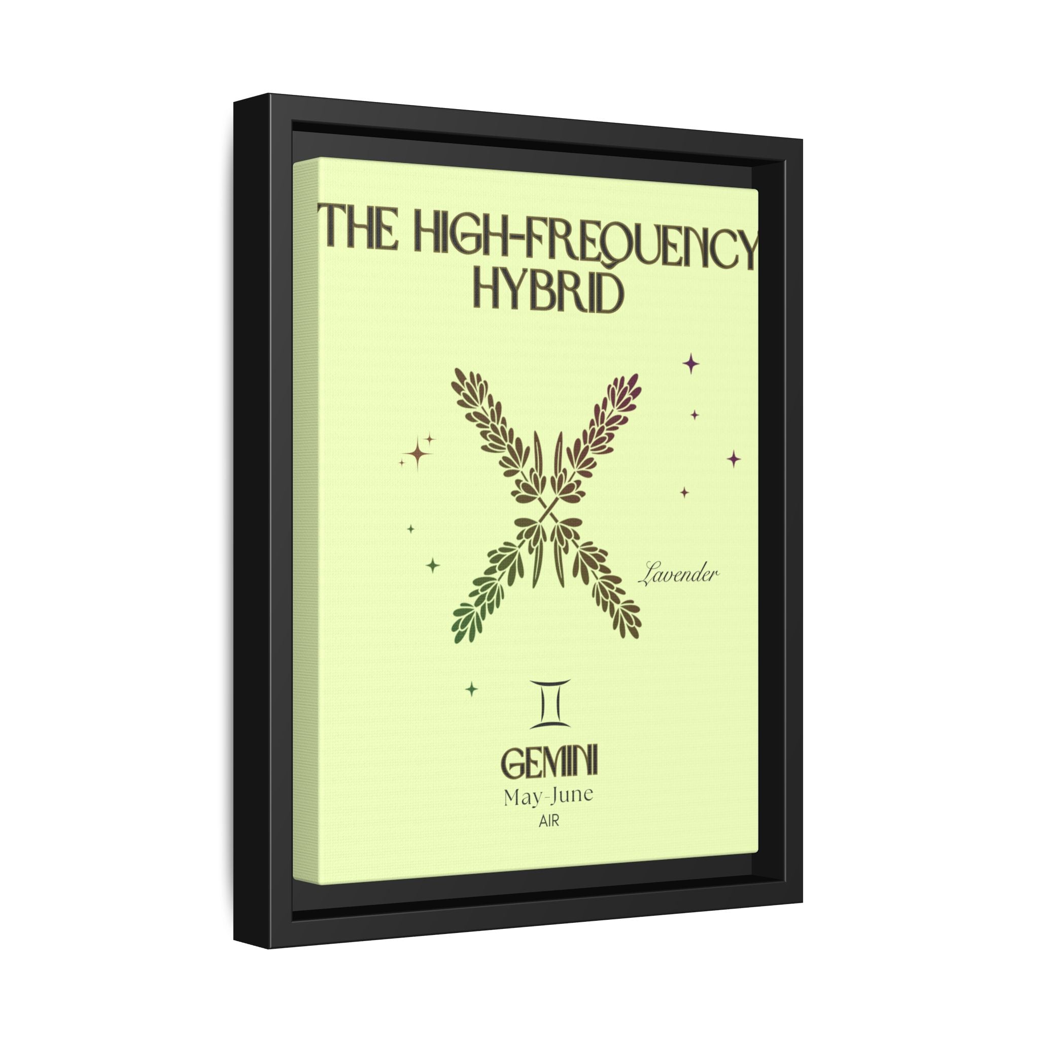 Gemini The High-Frequency Hybrid Lavender Matte Canvas, Framed