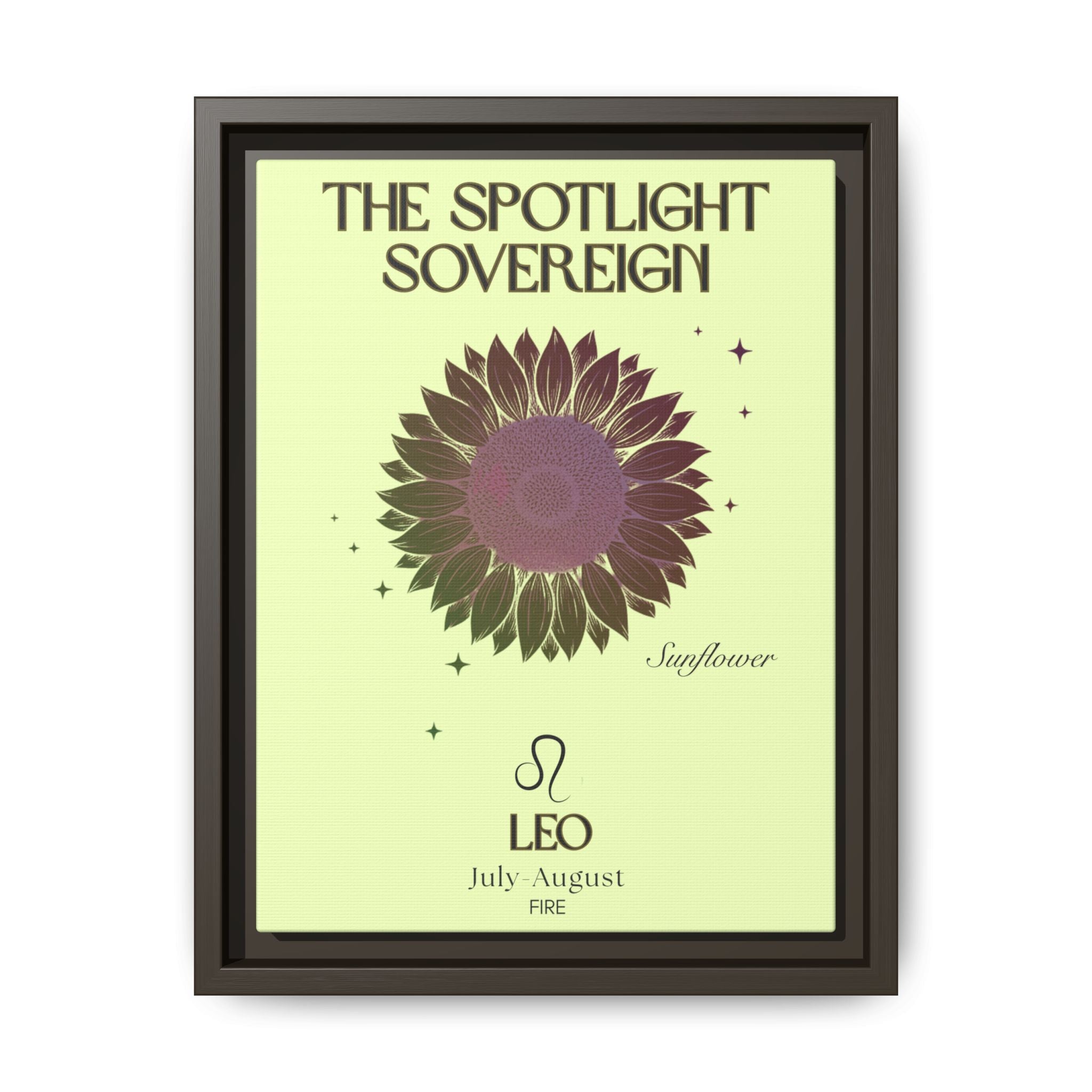 Leo The Spotlight Sovereign Sunflower Matte Canvas, Framed