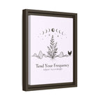 Tend Your Frequency: Adjust Accordingly Botanical Moon Phase Framed Canvas Print