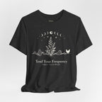 Tend Your Frequency: Adjust Accordingly Moon Phase Botanical Tee