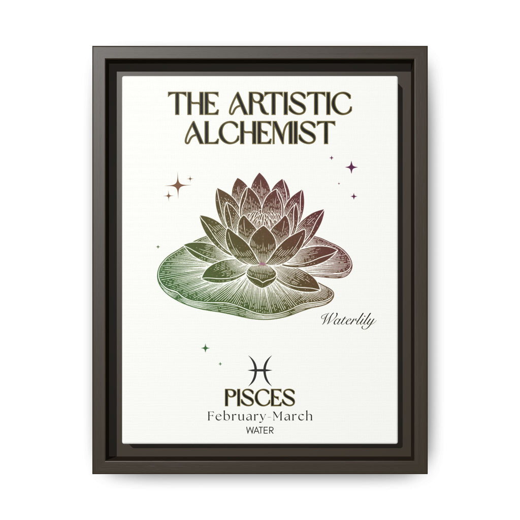 Pisces The Artistic Alchemist Waterlily Framed Matte Canvas