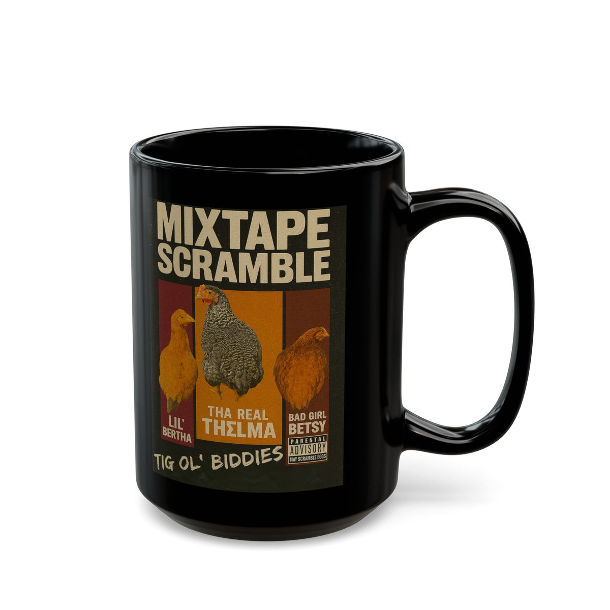 Mixtape Scramble Black Ceramic Mug