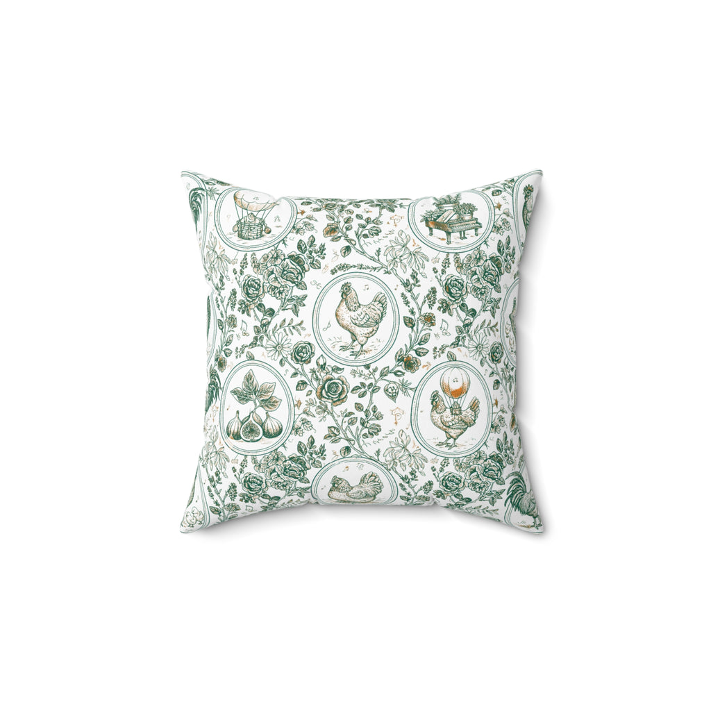 Botanical Coop Toile Accent Pillow