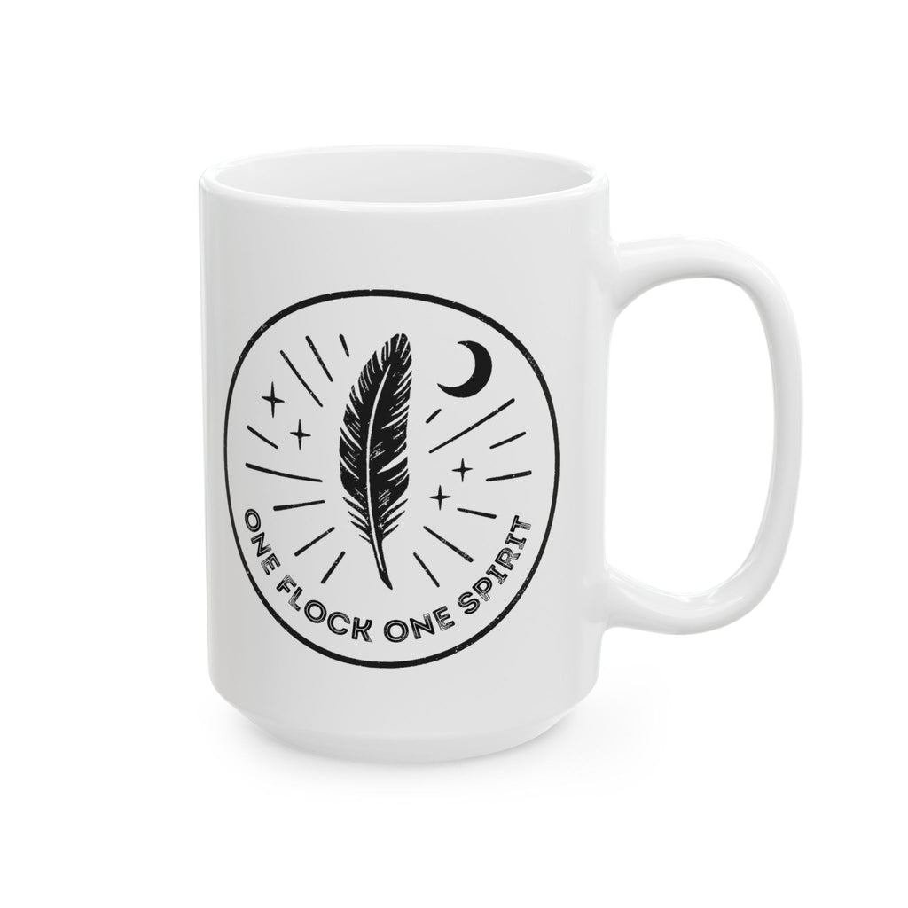 One Flock One Spirit Celestial Feather Ceramic Mug