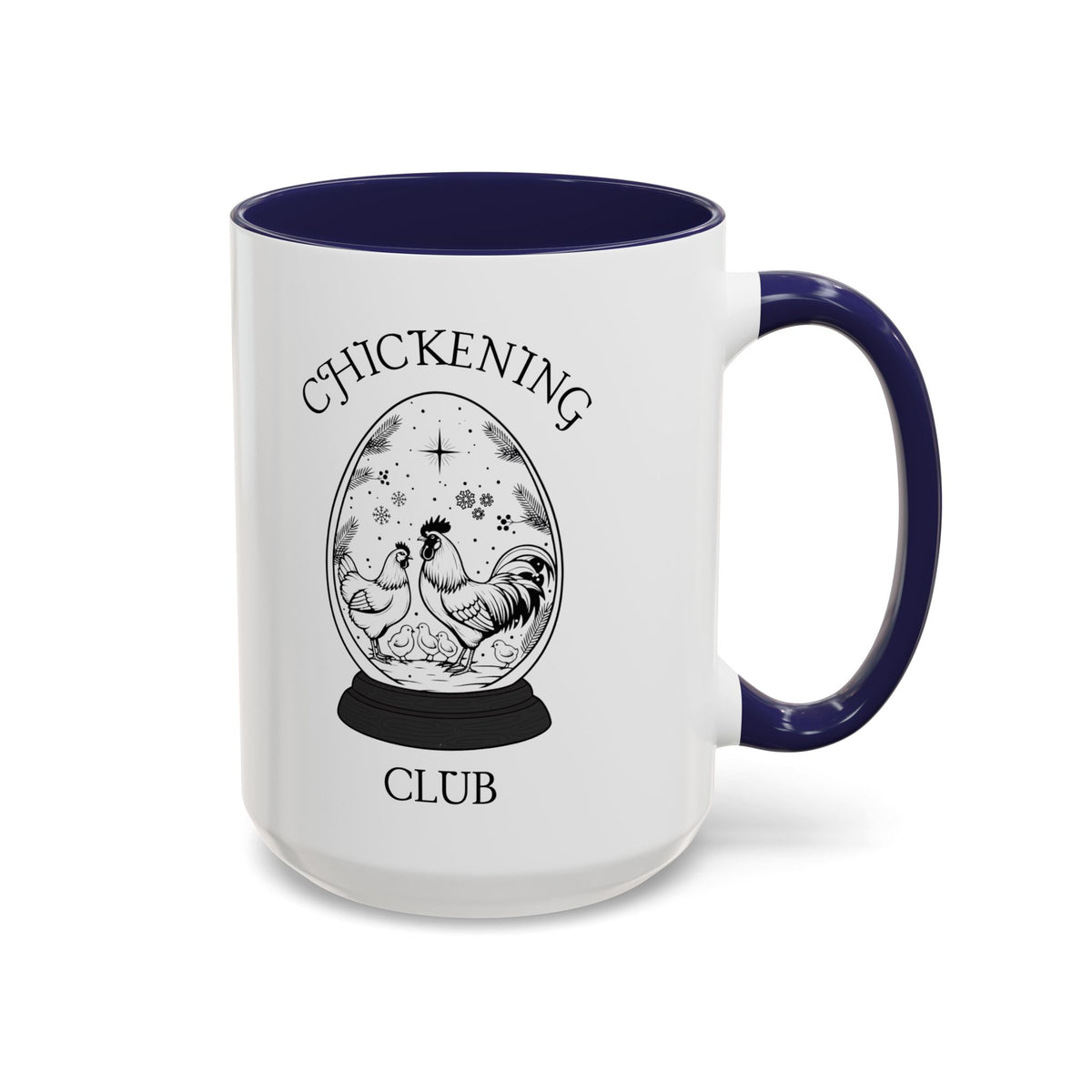 Chickening Club Winter Wonderland Snow Globe Ceramic Accent Mug