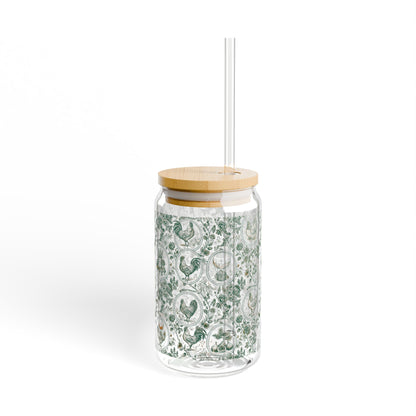Botanical Coop Toile Eco-Friendly Sipper Glass