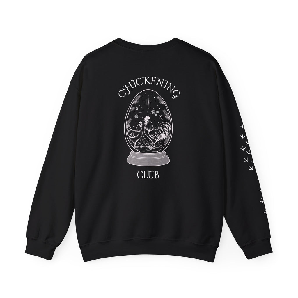 Chickening Club Winter Wonderland Snow Globe Crewneck Sweatshirt